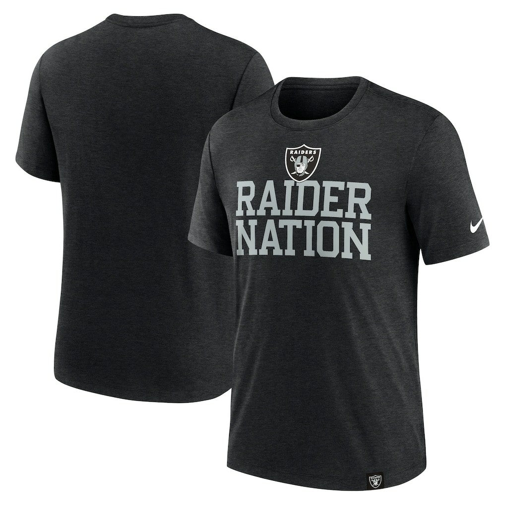 Nike Las Vegas Raiders Blitz Tri-Blend T-Shirt Heather Black