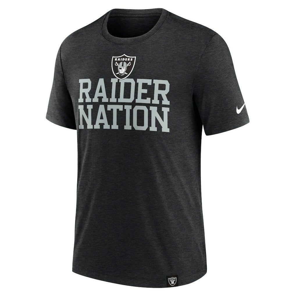 Nike Las Vegas Raiders Blitz Tri-Blend T-Shirt Heather Black