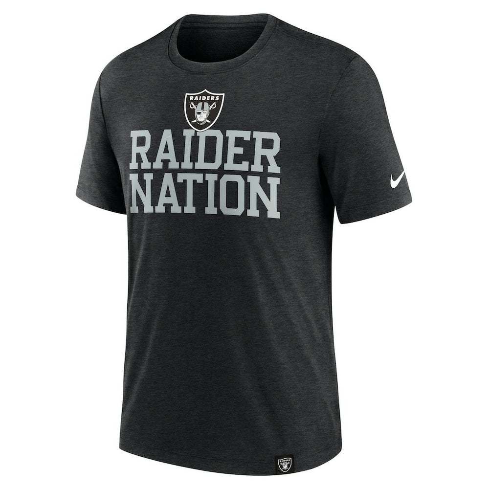 Nike Las Vegas Raiders Blitz Tri-Blend T-Shirt Heather Black