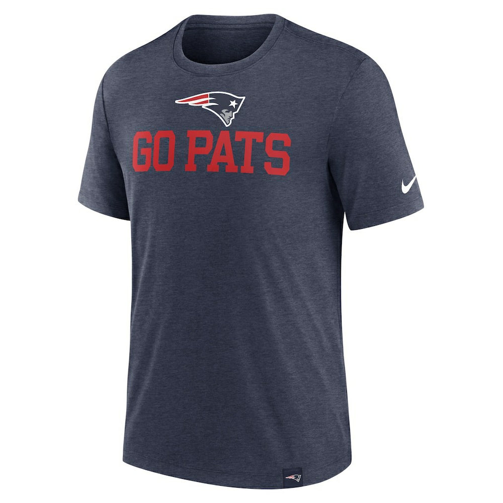 Nike New England Patriots Blitz Tri-Blend T-Shirt Heather Navy
