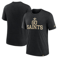 Nike New Orleans Saints Blitz Tri-Blend T-Shirt Heather Black