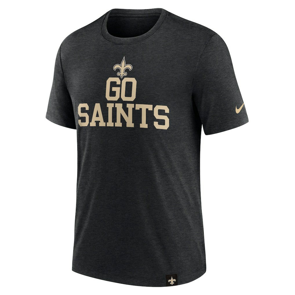 Nike New Orleans Saints Blitz Tri-Blend T-Shirt Heather Black