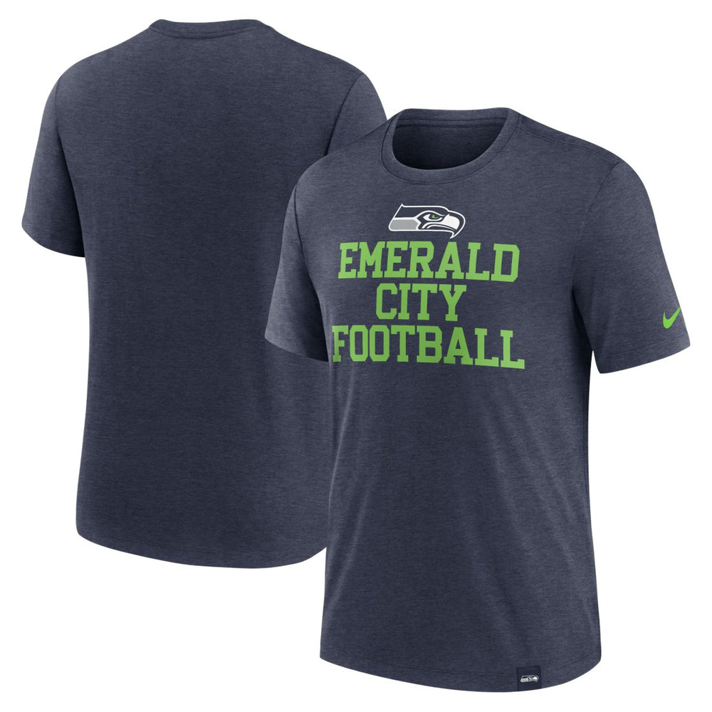 Nike Seattle Seahawks Blitz Tri-Blend T-Shirt Heather College Navy