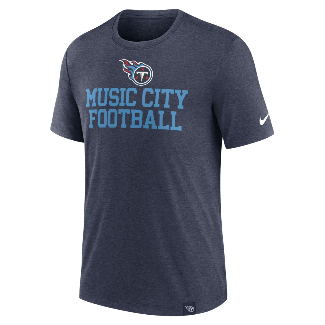Nike Tennessee Titans Blitz Tri-Blend T-Shirt Heather Navy