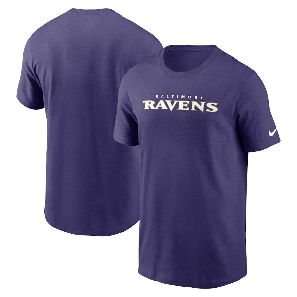 Nike Baltimore Ravens Primetime Wordmark Essential T-Shirt Purple