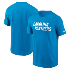 Nike Carolina Panthers Primetime Wordmark Essential T-Shirt Blue