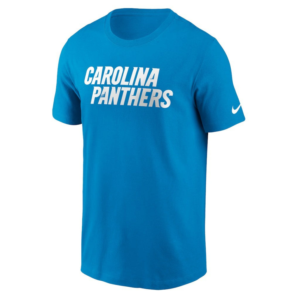 Nike Carolina Panthers Primetime Wordmark Essential T-Shirt Blue