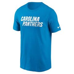 Nike Carolina Panthers Primetime Wordmark Essential T-Shirt Blue