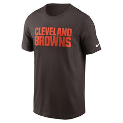 Nike Cleveland Browns Primetime Wordmark Essential T-Shirt Brown