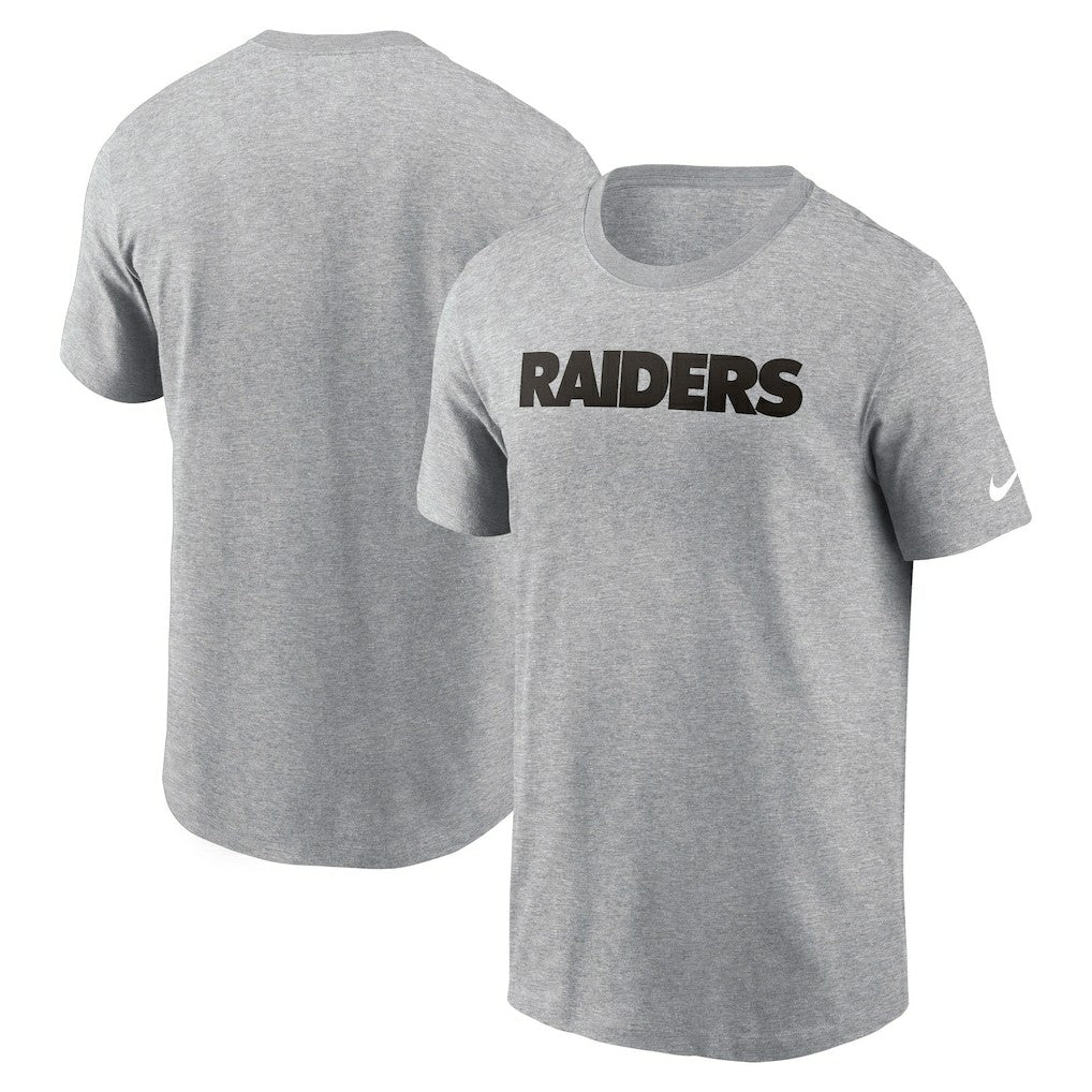 Nike Las Vegas Raiders Primetime Wordmark Essential T-Shirt Heather Gray