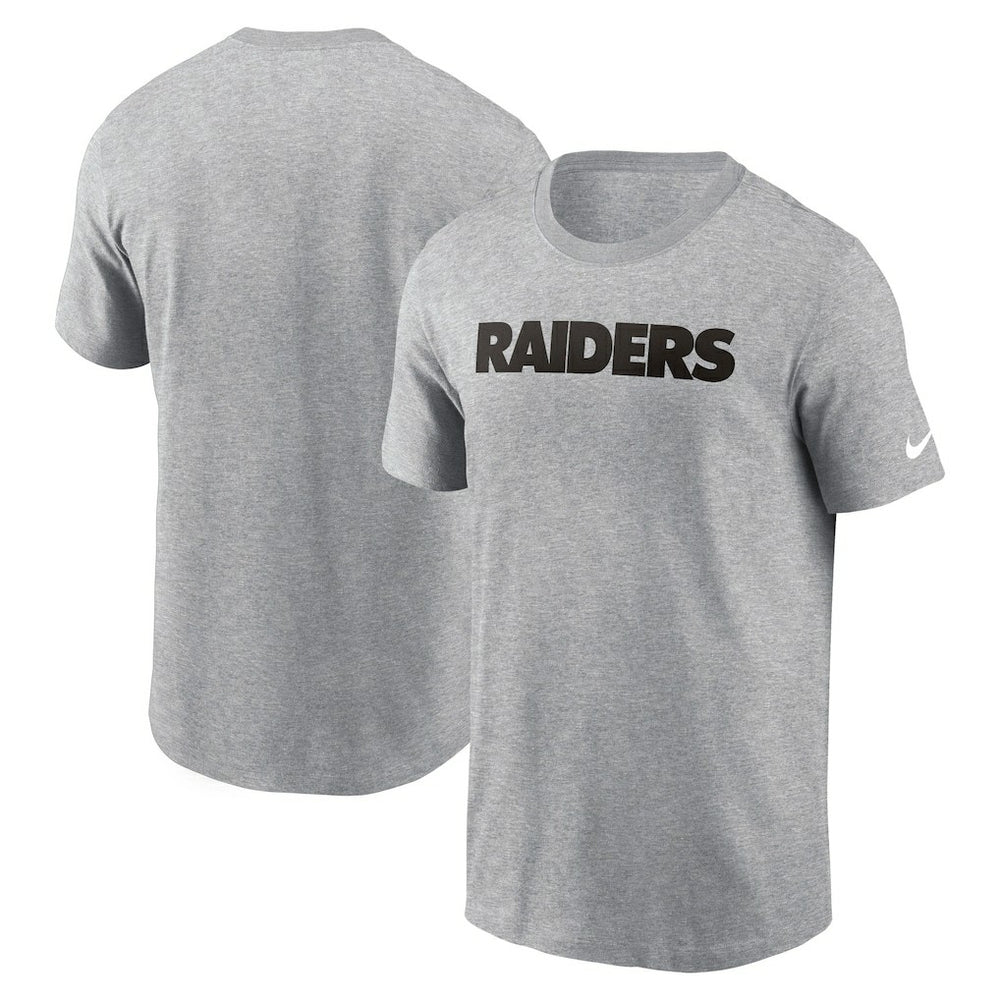 Nike Las Vegas Raiders Primetime Wordmark Essential T-Shirt Heather Gray