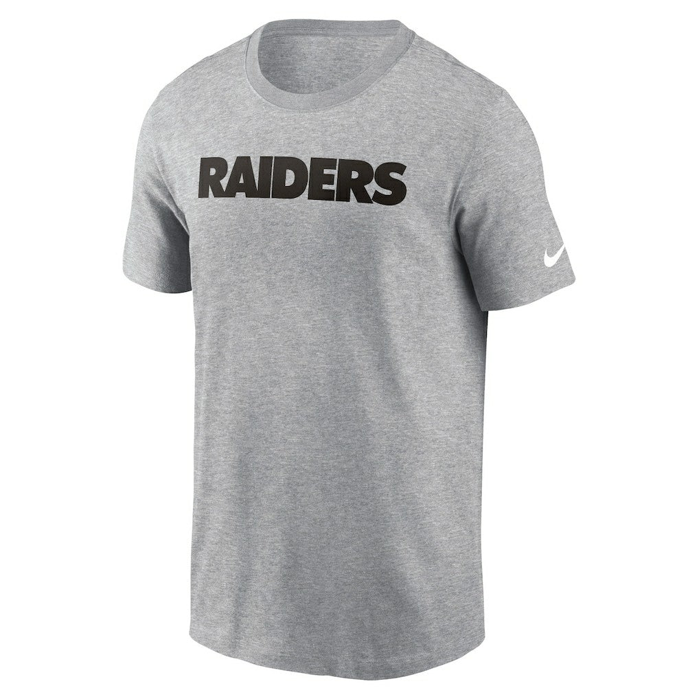 Nike Las Vegas Raiders Primetime Wordmark Essential T-Shirt Heather Gray