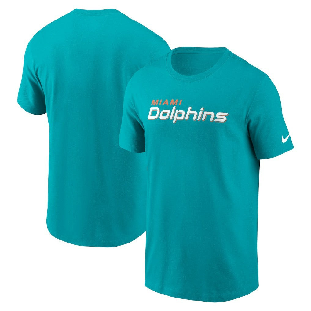 Nike Miami Dolphins Primetime Wordmark Essential T-Shirt Aqua
