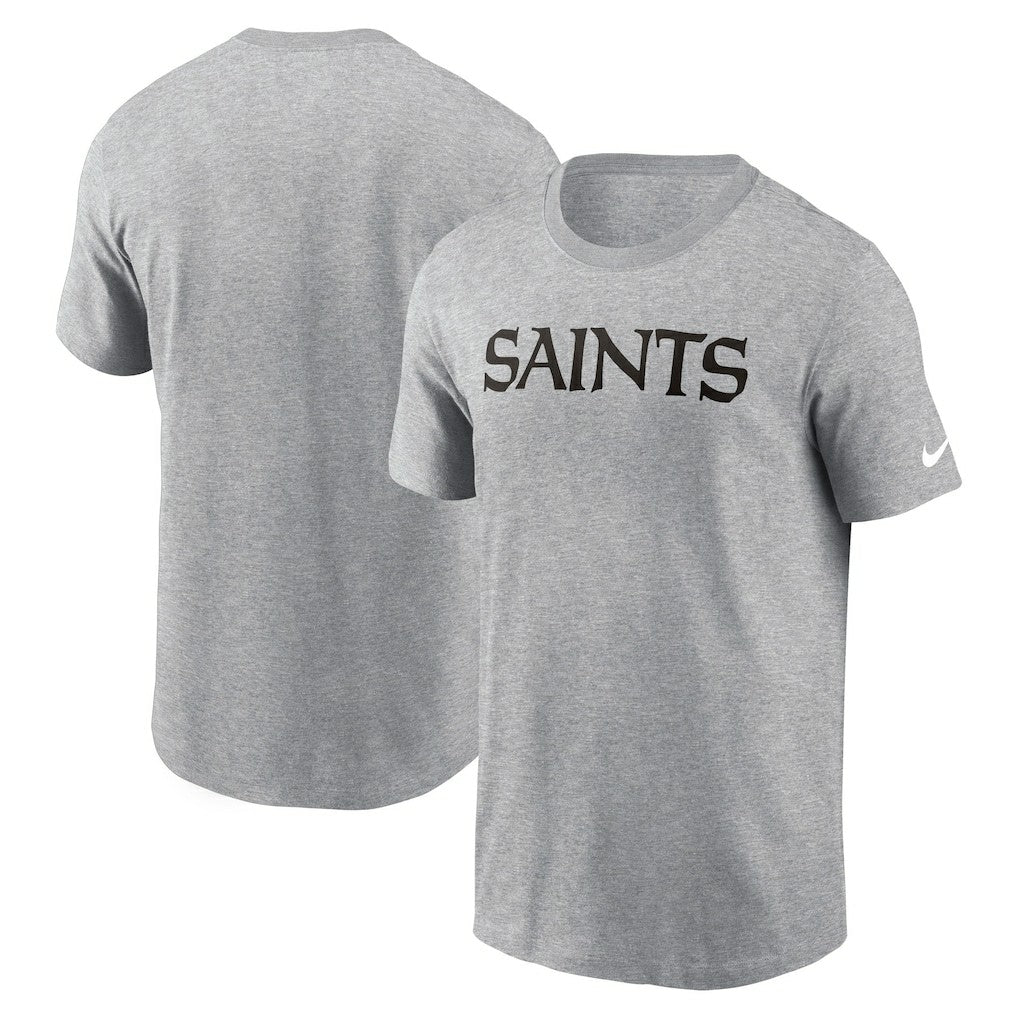Nike New Orleans Saints Primetime Wordmark Essential T-Shirt Heather Gray