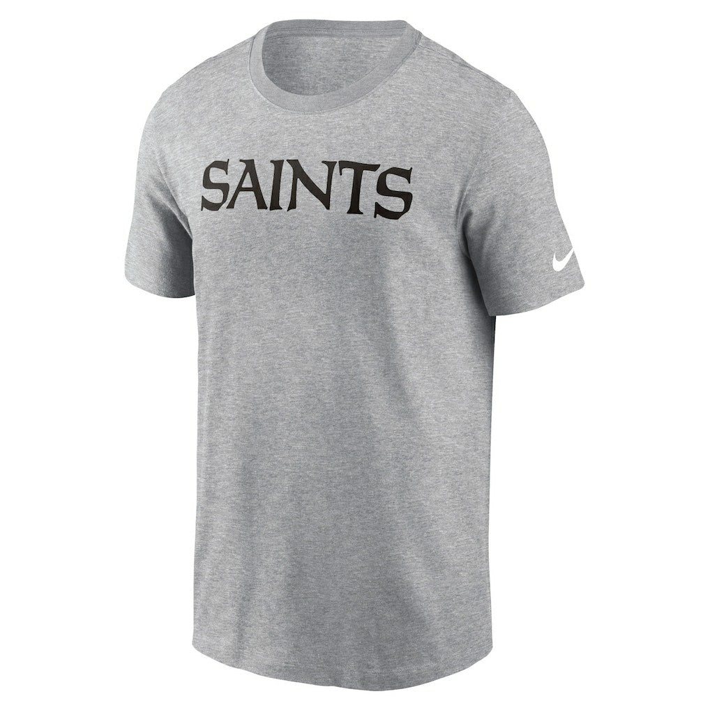 Nike New Orleans Saints Primetime Wordmark Essential T-Shirt Heather Gray