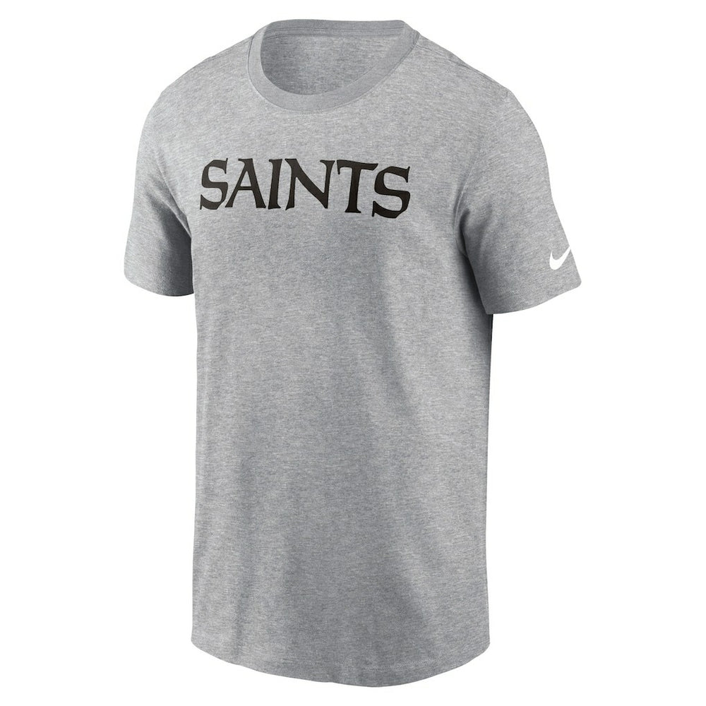 Nike New Orleans Saints Primetime Wordmark Essential T-Shirt Heather Gray