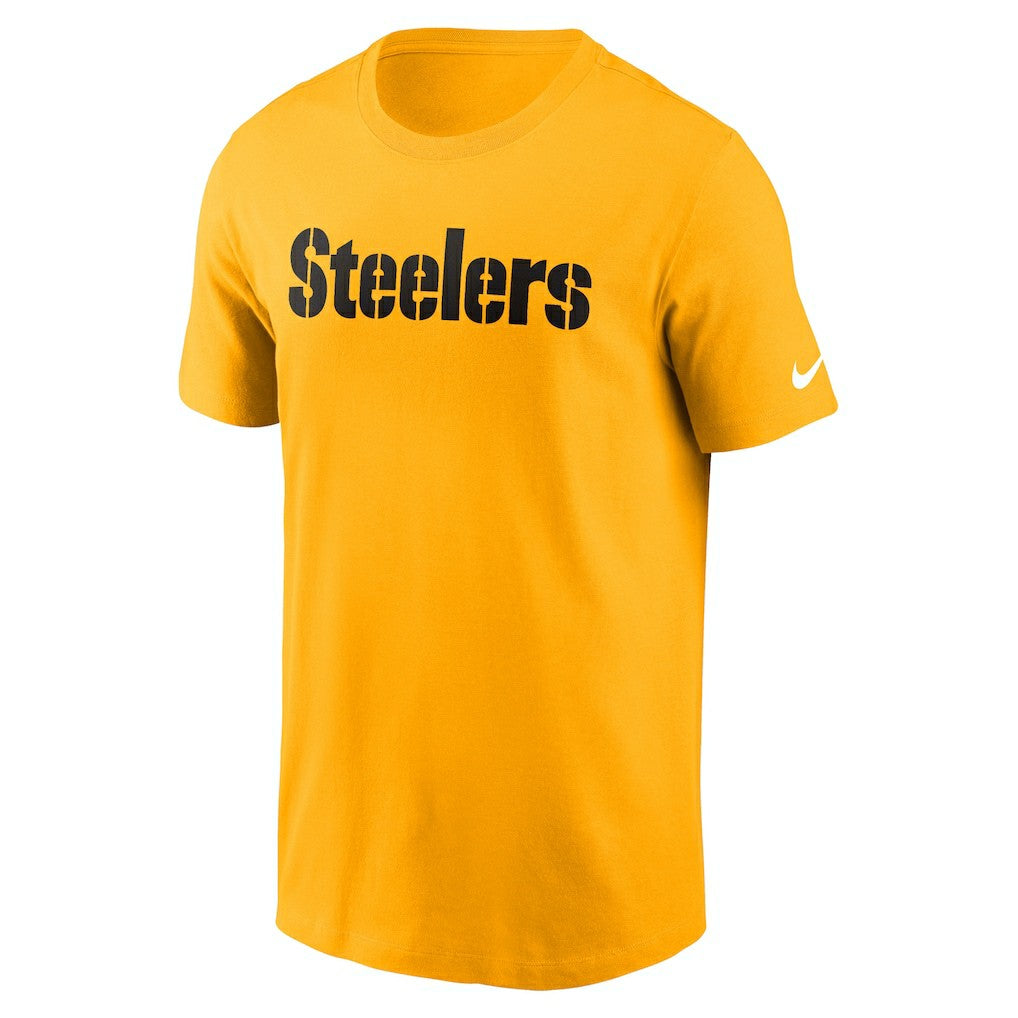 Nike Pittsburgh Steelers Primetime Wordmark Essential T-Shirt Gold