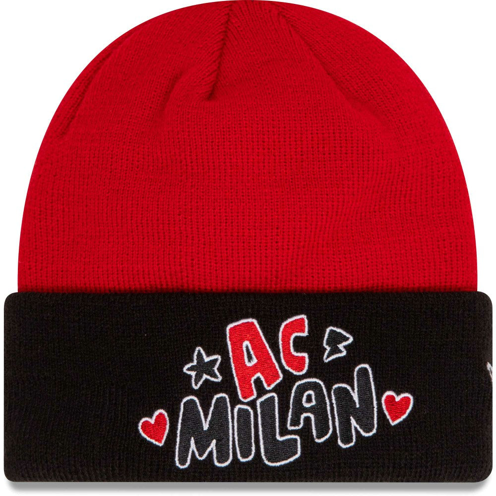 AC Milan New Era Youth Wordmark Cuffed Knit Hat Red - New Era sale