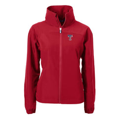 Texas Rangers Cutter & Buck Women's Charter Eco Recycled Full-Zip Jacket - Red - MLB on Sale