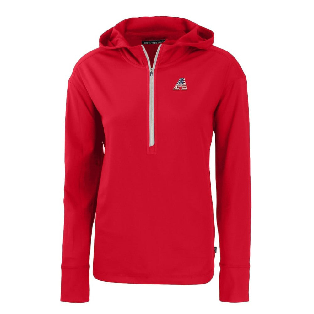 Arizona Diamondbacks Cutter & Buck Women's Daybreak Eco Recycled Half-Zip Hoodie - Red - MLB on Sale