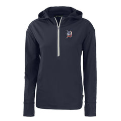 Detroit Tigers Cutter & Buck Women's Daybreak Eco Recycled Half-Zip Hoodie - Navy - MLB Discount