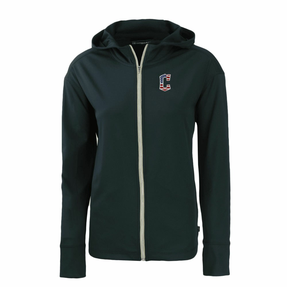 Cleveland Guardians Cutter & Buck Women's Daybreak Eco Recycled Full-Zip Hoodie - Navy - MLB on Sale
