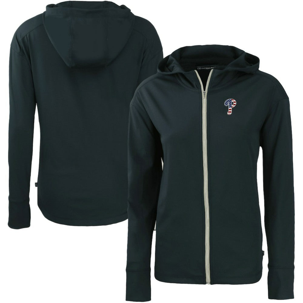 Philadelphia Phillies Cutter & Buck Women's Daybreak Eco Recycled Full-Zip Hoodie - Navy - MLB Online