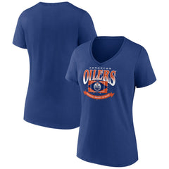 Edmonton Oilers Women's Slapshot V-Neck T-Shirt - Navy - NHL 200501590