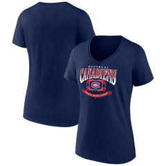 Montreal Canadiens Women's Slapshot V-Neck T-Shirt - Navy - NHL 200501593