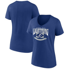 Tampa Bay Lightning Women's Slapshot V-Neck T-Shirt - Blue - NHL 200501602
