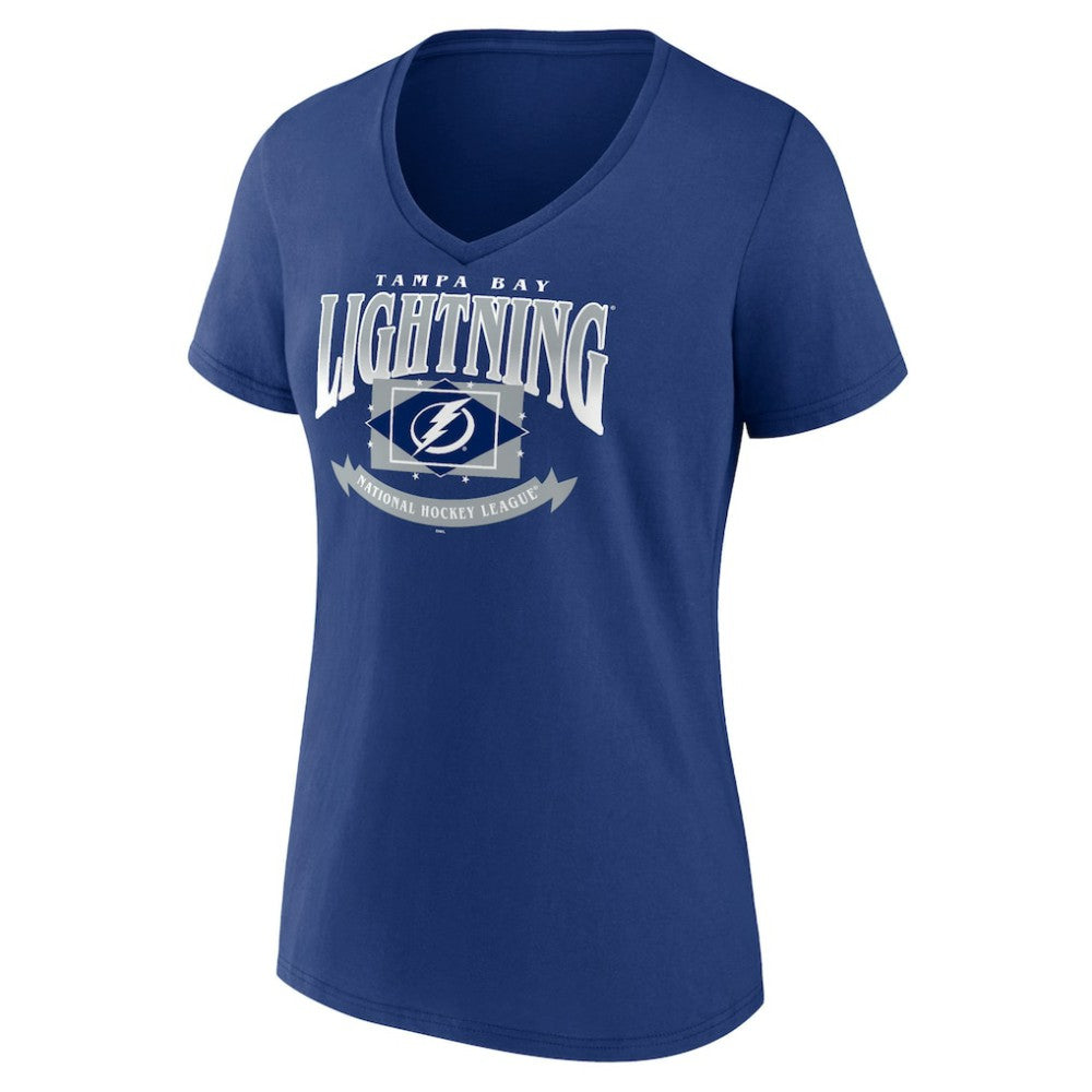 Tampa Bay Lightning Women's Slapshot V-Neck T-Shirt - Blue - NHL 200501602