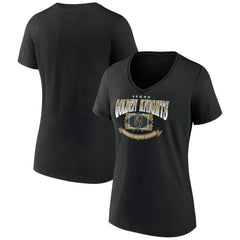 Vegas Golden Knights Women's Slapshot V-Neck T-Shirt - Black - NHL 200501604