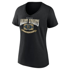 Vegas Golden Knights Women's Slapshot V-Neck T-Shirt - Black - NHL 200501604
