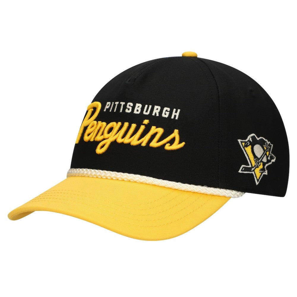 Pittsburgh Penguins American Needle Roscoe Washed Twill Adjustable Hat - Black/Gold - NHL 200509117