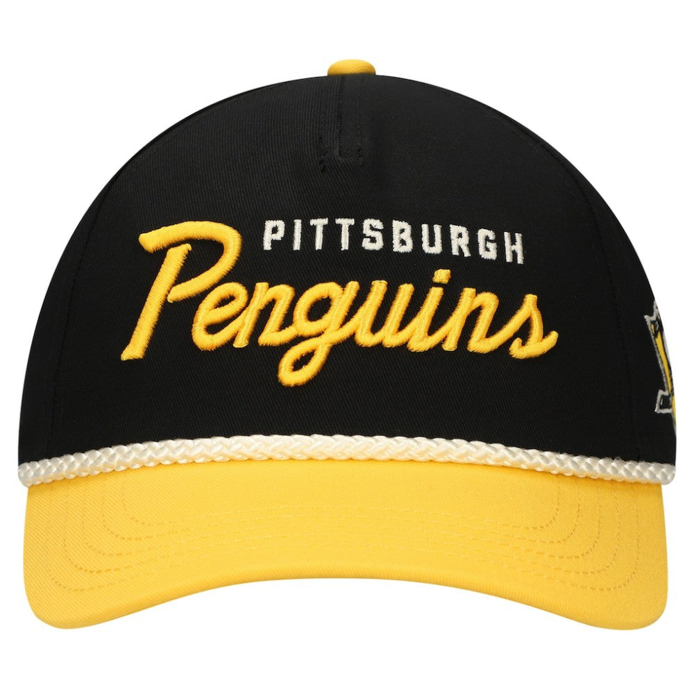 Pittsburgh Penguins American Needle Roscoe Washed Twill Adjustable Hat - Black/Gold - NHL 200509117