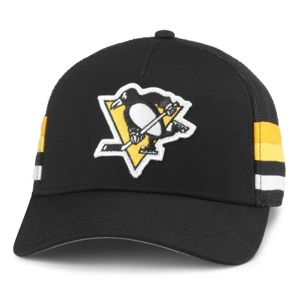 Pittsburgh Penguins American Needle HotFoot Stripes Trucker Adjustable Hat - Black - NHL 200509130