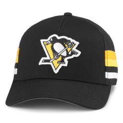 Pittsburgh Penguins American Needle HotFoot Stripes Trucker Adjustable Hat - Black - NHL 200509130
