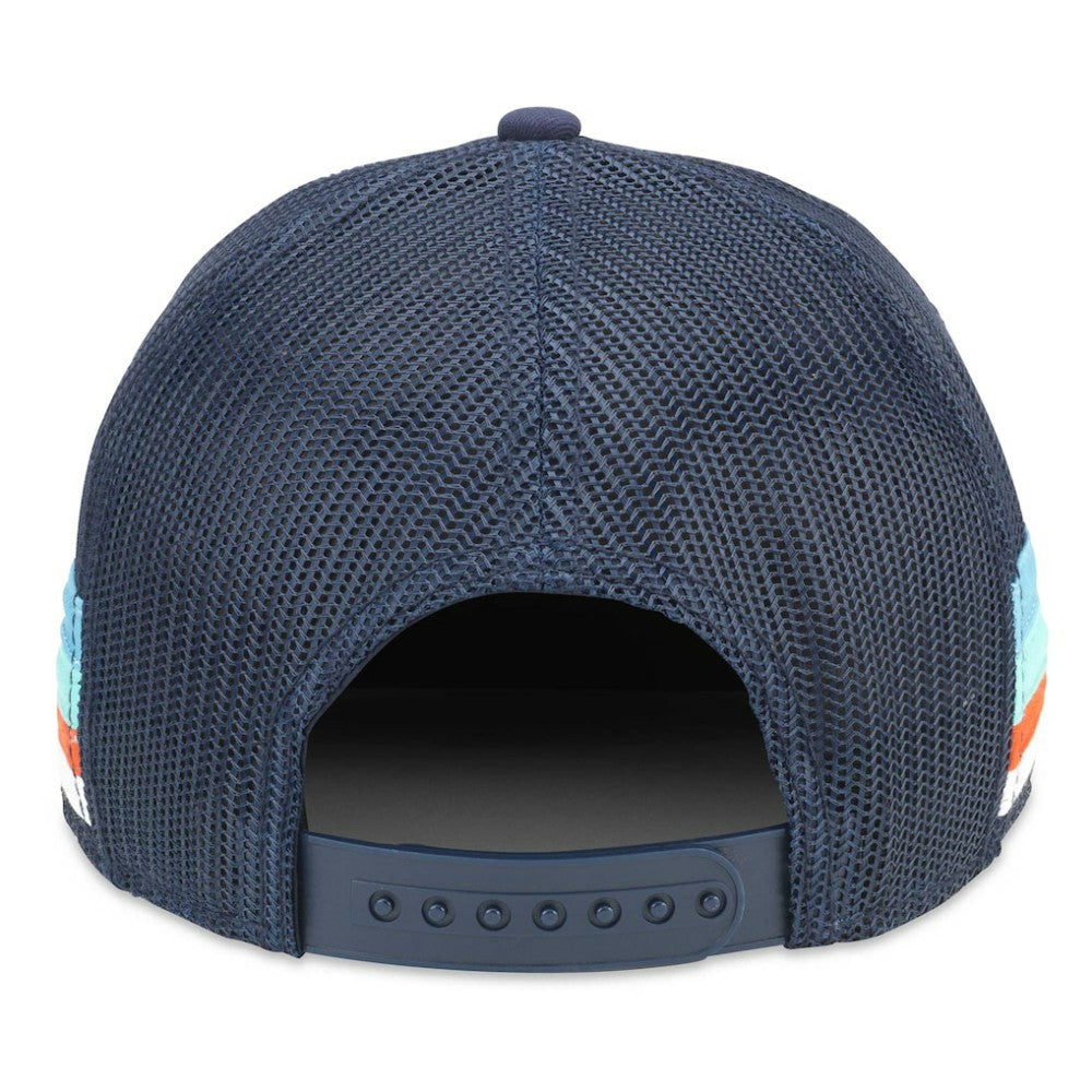 Seattle Kraken American Needle HotFoot Stripes Trucker Adjustable Hat - Deep Sea Blue - NHL 200509131