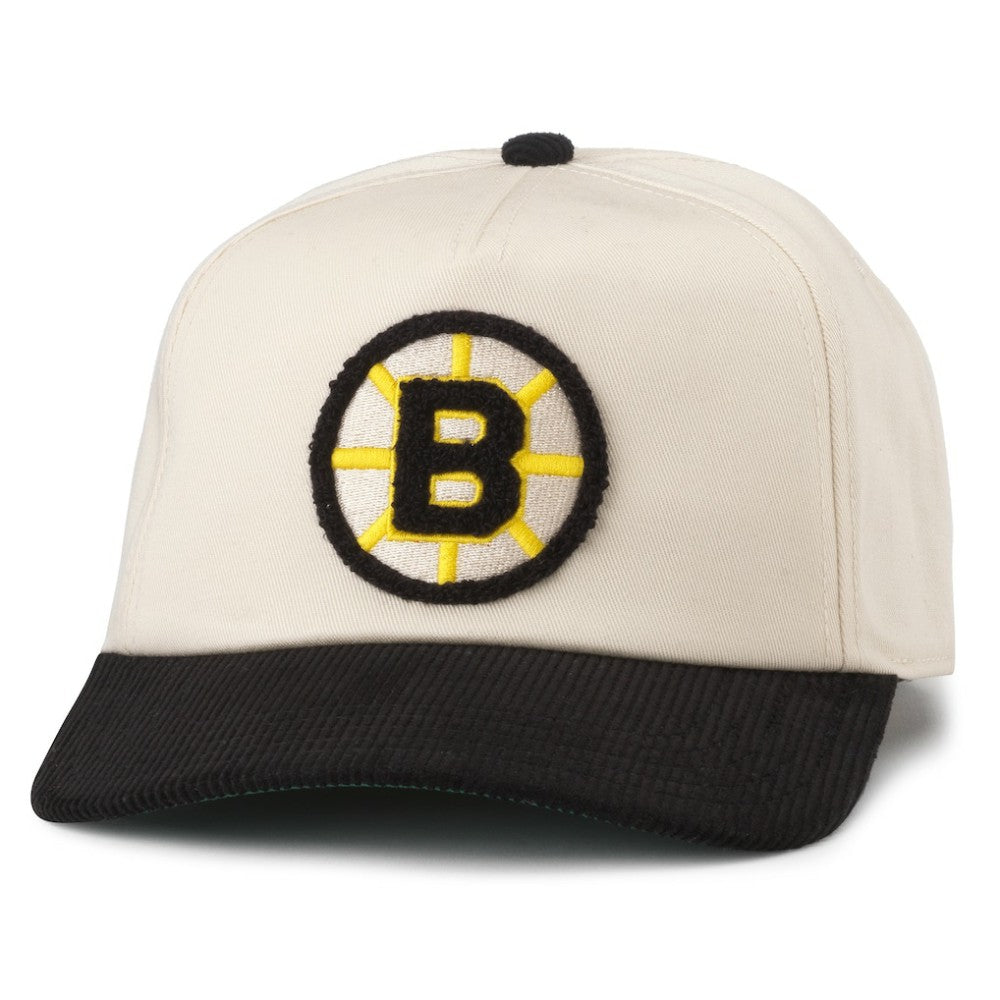 Boston Bruins American Needle Burnett Adjustable Hat - White/Black - NHL 200509135