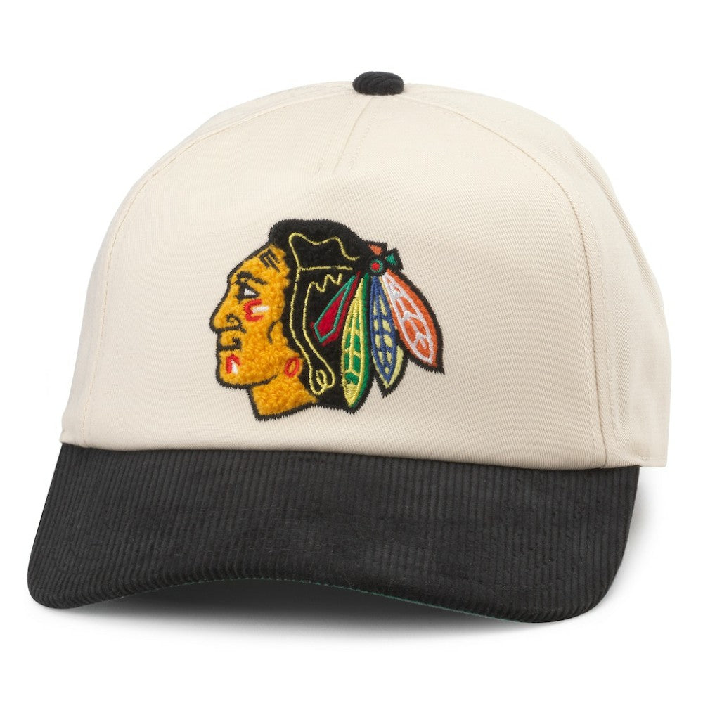 Chicago Blackhawks American Needle Burnett Adjustable Hat - Cream/Black - NHL 200509137