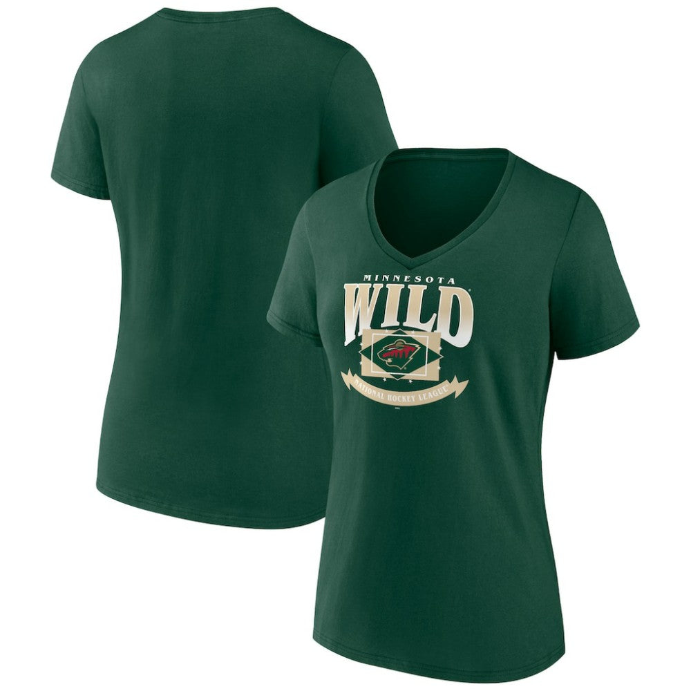 Minnesota Wild Women's Slapshot V-Neck T-Shirt - Green - NHL 200509163