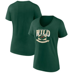 Minnesota Wild Women's Slapshot V-Neck T-Shirt - Green - NHL 200509163