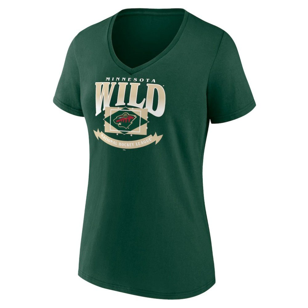 Minnesota Wild Women's Slapshot V-Neck T-Shirt - Green - NHL 200509163