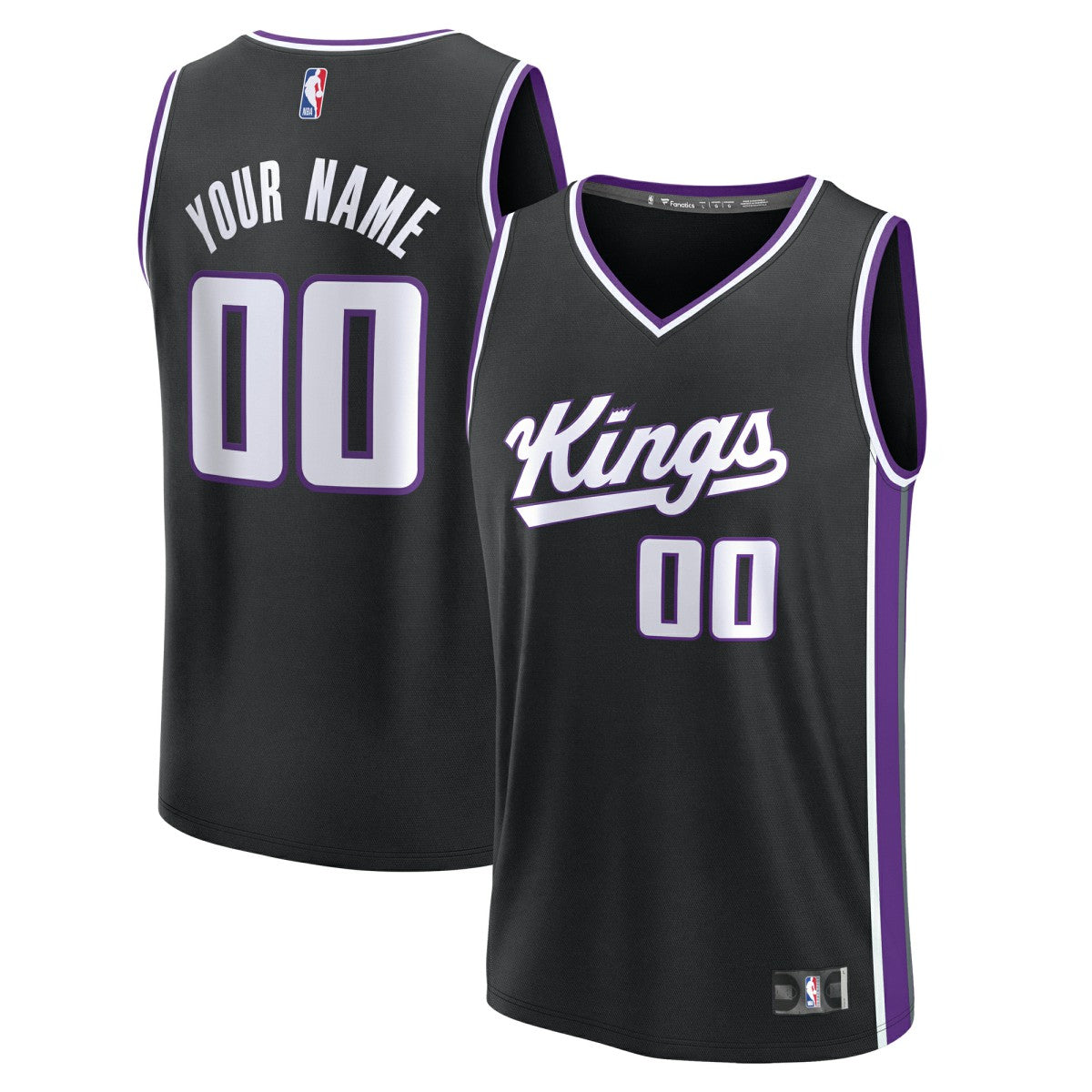 Sacramento Kings Youth Fast Break Custom Replica Jersey Black Icon Edition | Fanatics for sale