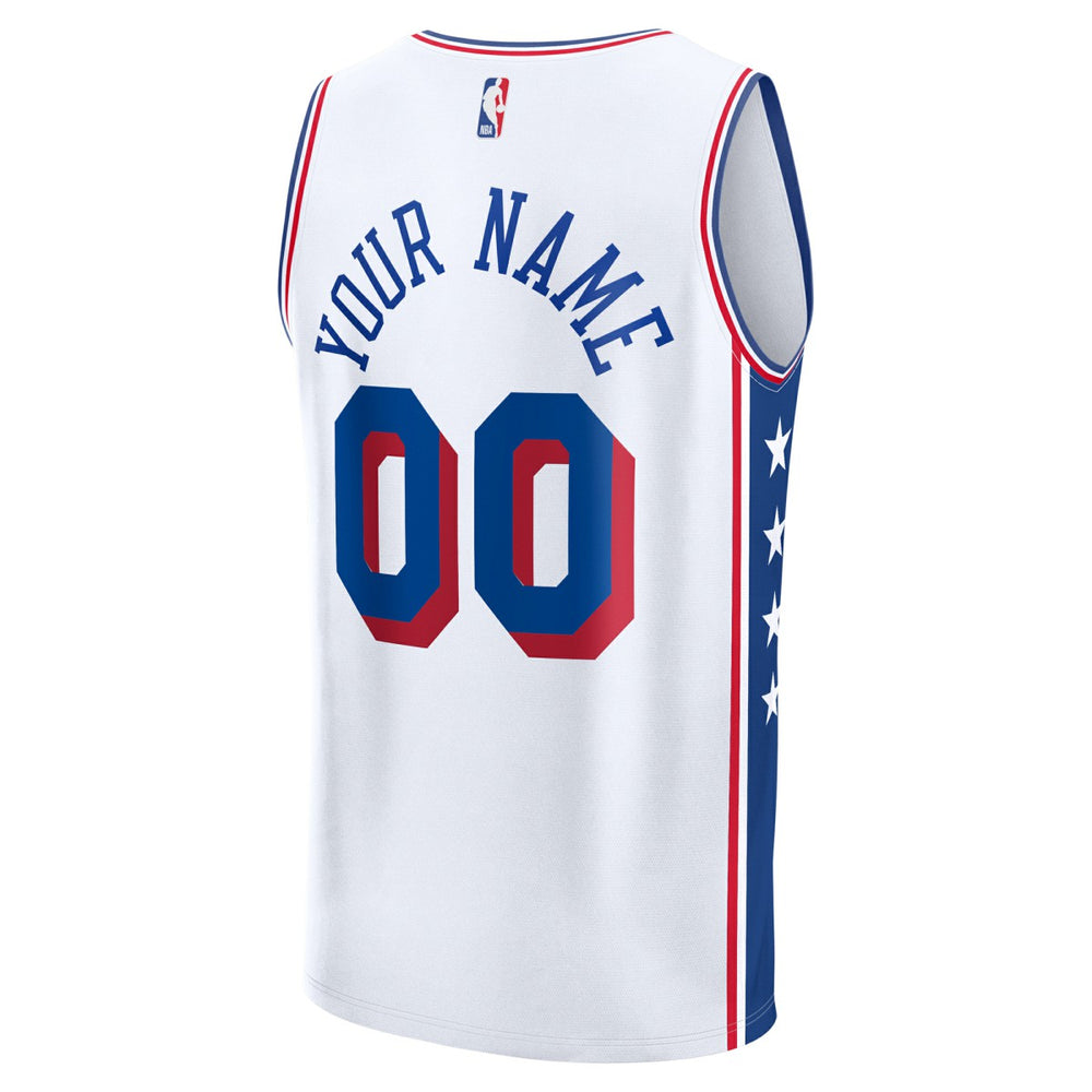 Philadelphia 76ers Youth Fast Break Custom Replica Jersey White Association Edition | Fanatics online
