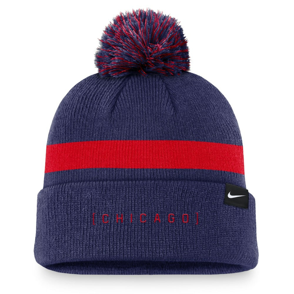 Chicago Cubs Nike Hometown Peak Cuffed Knit Hat with Pom - Royal - Nike Sale
