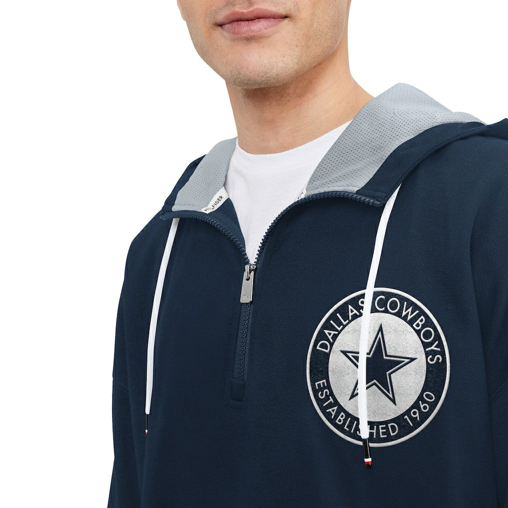 Dallas Cowboys Tommy Hilfiger Aaron Quarter-Zip Hoodie Navy