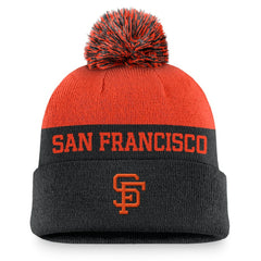 San Francisco Giants Nike Rewind Peak Cuffed Knit Hat with Pom - Black - Nike Sale