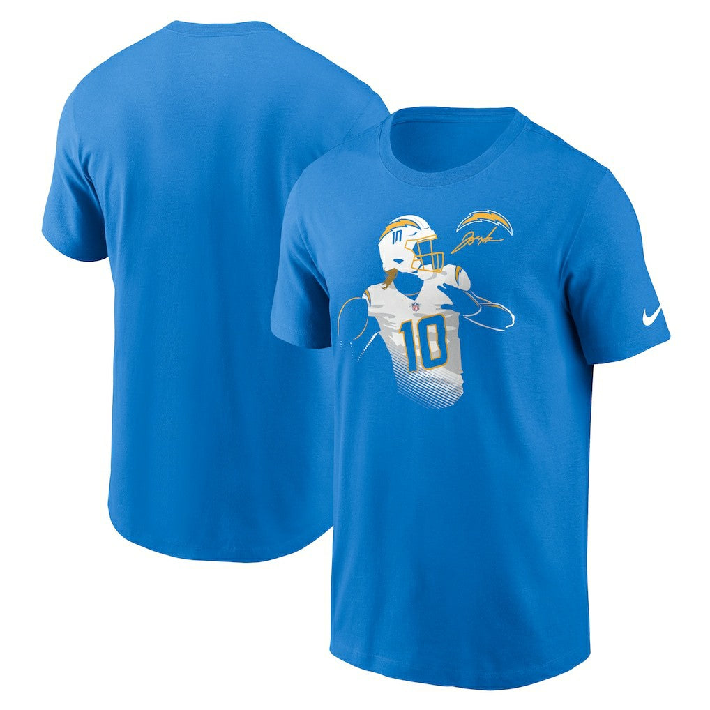 Nike Justin Herbert Los Angeles Chargers Player Graphic T-Shirt Powder Blue