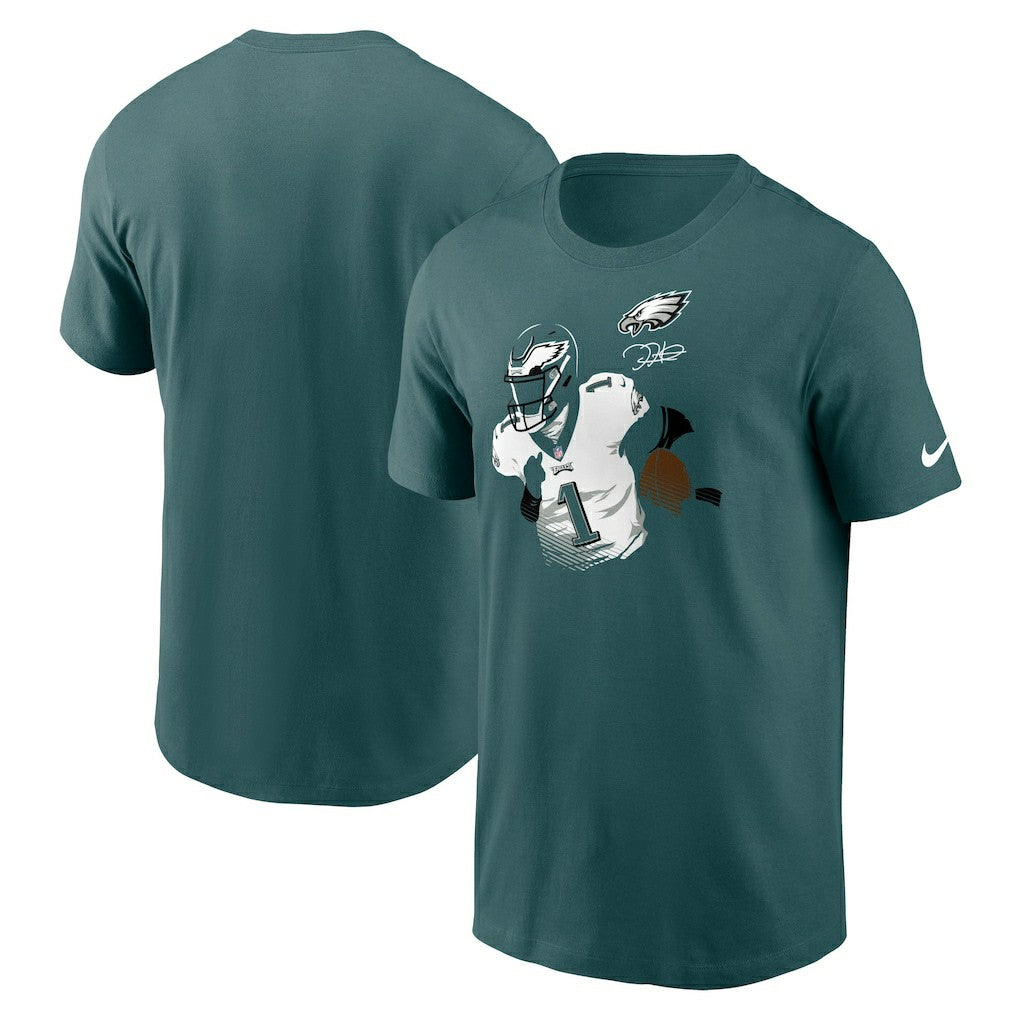 Nike Jalen Hurts Philadelphia Eagles Player Graphic T-Shirt Midnight Green